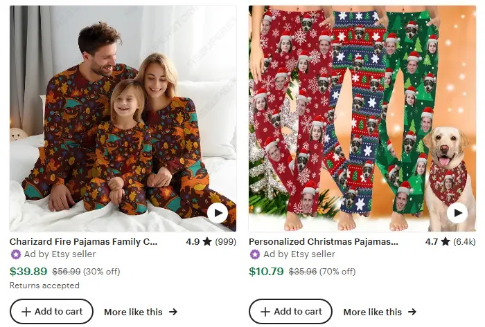 圣誕服飾六款爆款服飾之親子睡衣，家居服