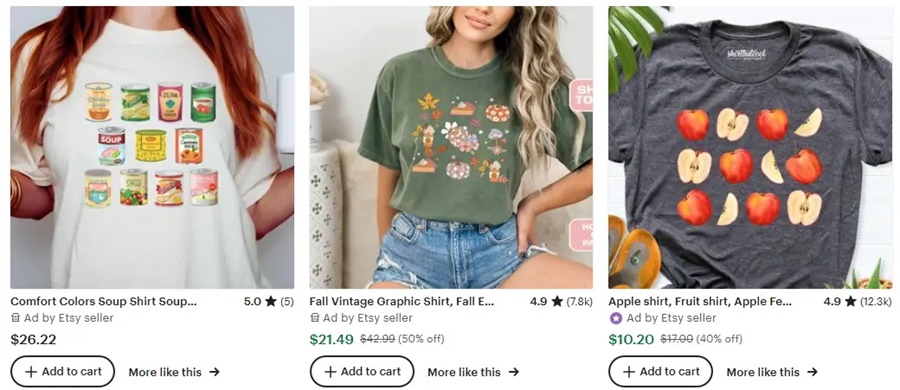 跨境選品思路，秋冬T恤設(shè)計元素推薦之秋季美食